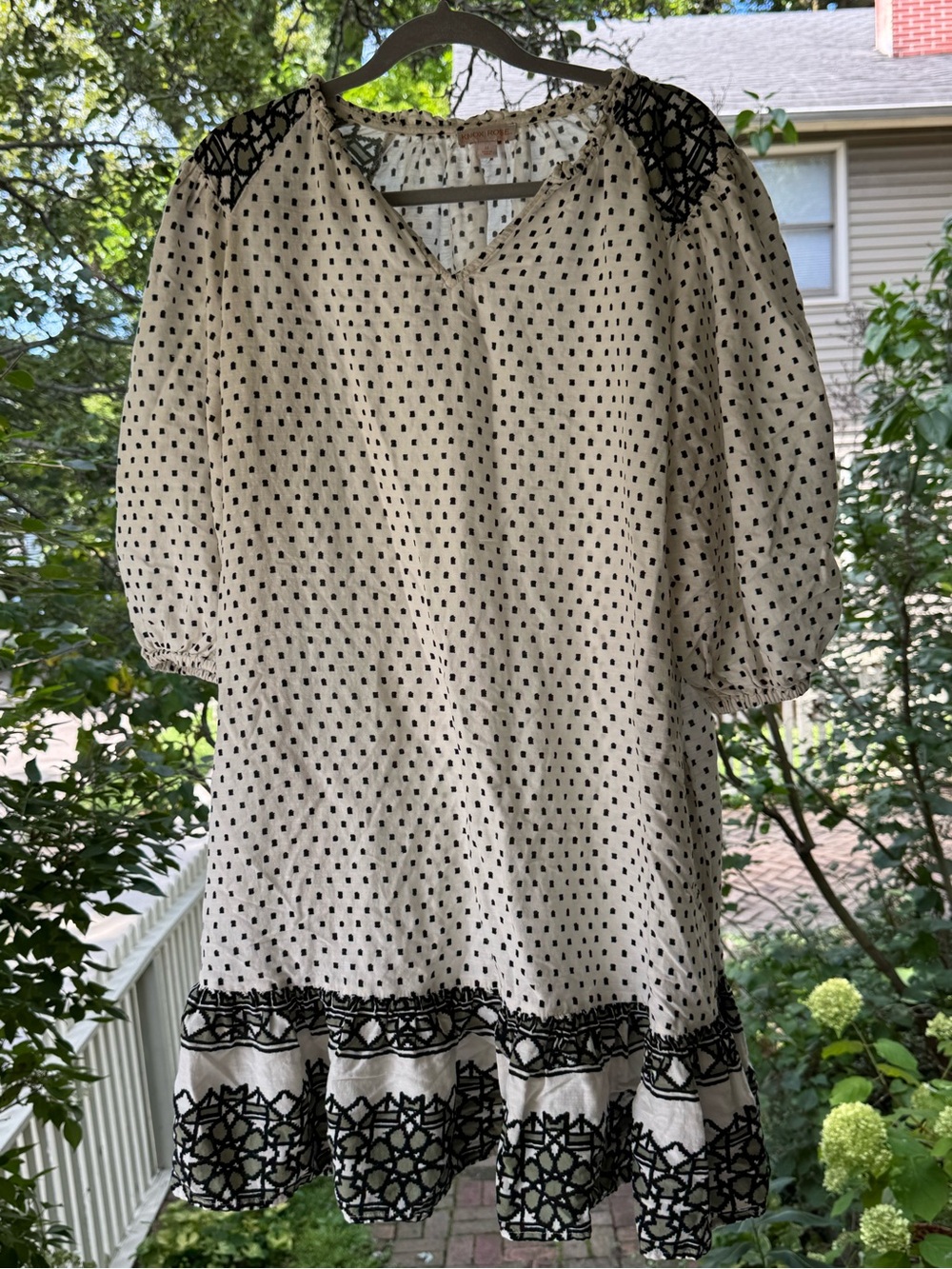 Knox Rose Cream Mini Dress with Black Dot Print